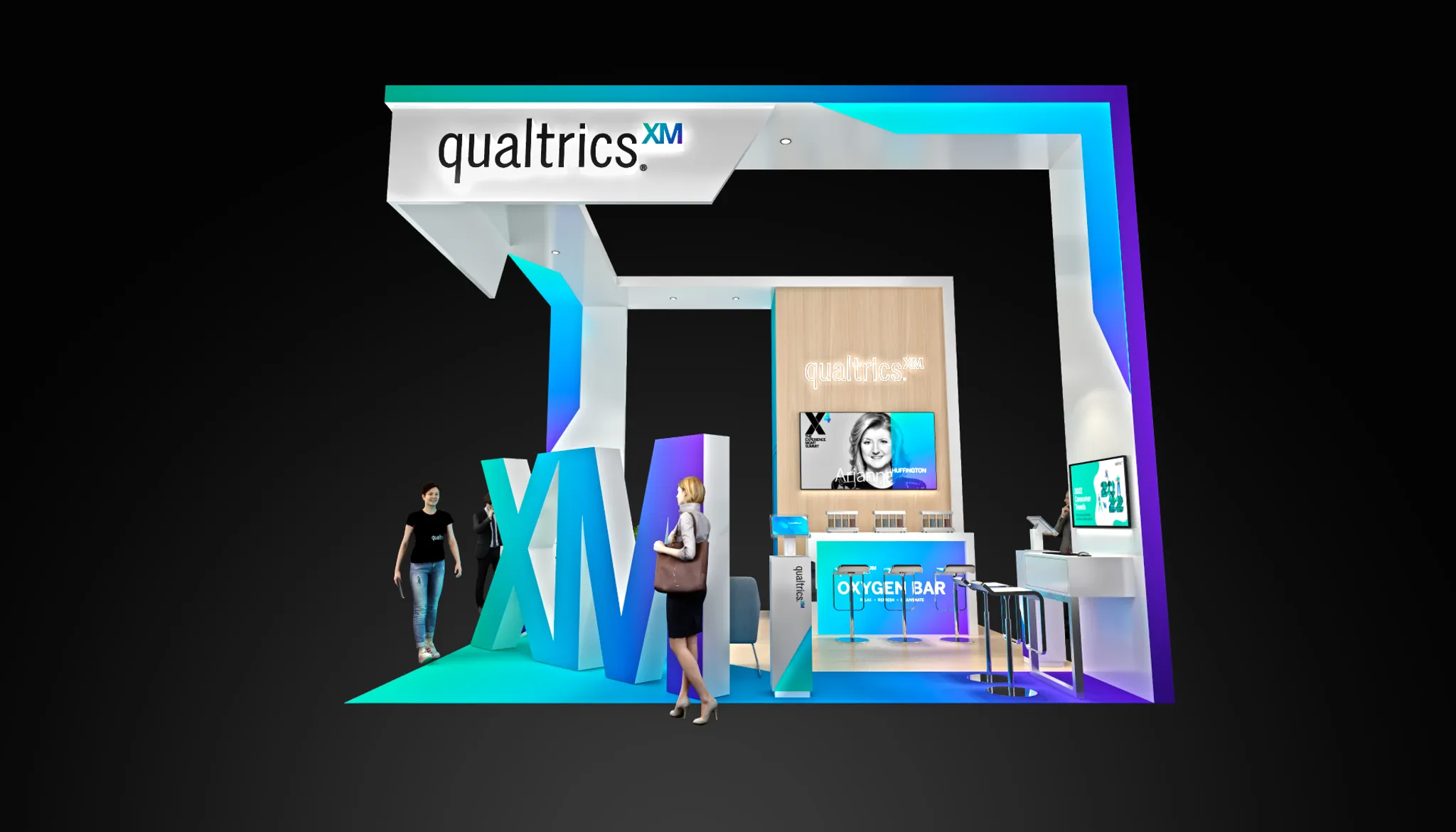20x20 Island booth design by Reaction Space